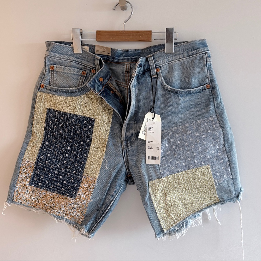 Levi’s Patchwork Denim Shorts NWT - image 1
